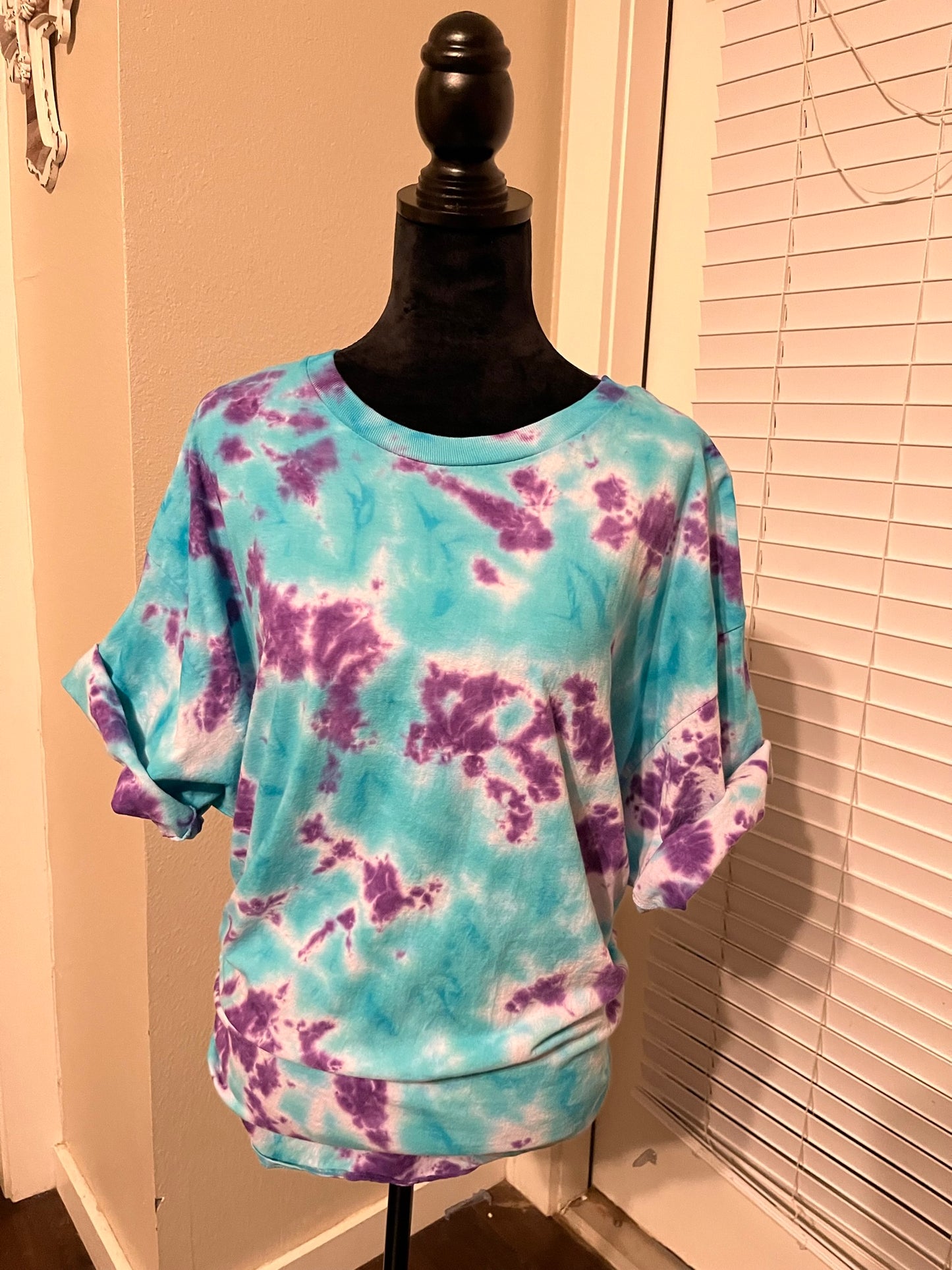 Purple and blue tie dye T shirt