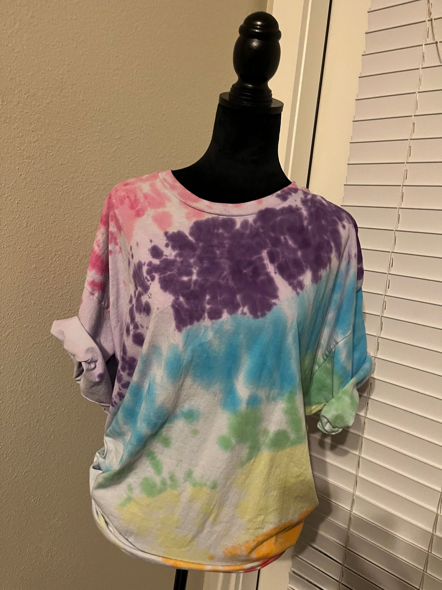 Multi-color tie dye T shirt