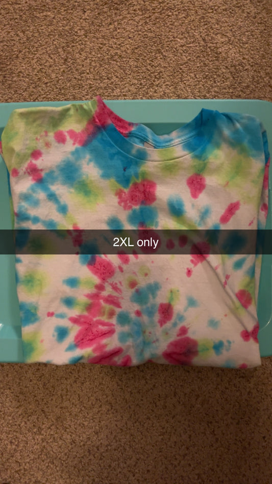 Pink, Blue,and Green tie-dye